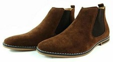 Mens Faux Suede Chelsea Boots