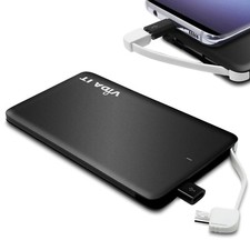 Lightweight Power Bank Emergency Battery Pack with USB Built-in Cable For Phone