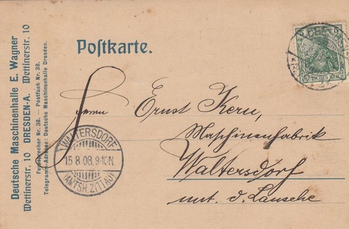 Dresden postcard 1908 german - 1908,,