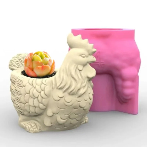 Rooster plant pot silicone - pot,