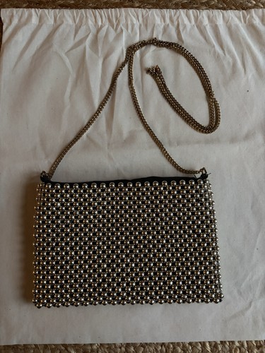 Gold beaded crossbody - gold,