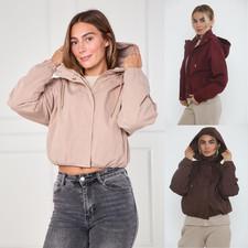 Women's Cropped Zip-Up Hooded