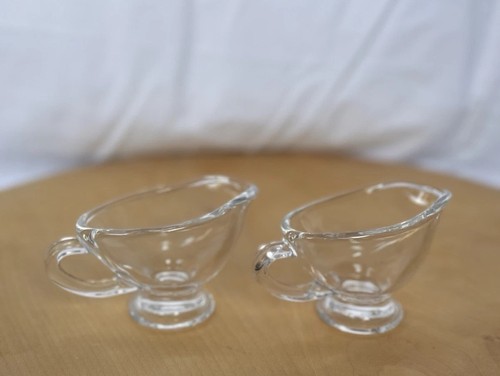 Vintage clear glass mini gravy - clear,