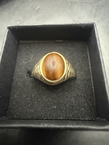 Vintage 1978 9ct gold - vintage, tigereye
