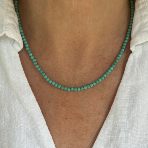 Handmade 3mm turquoise choker - handmade,