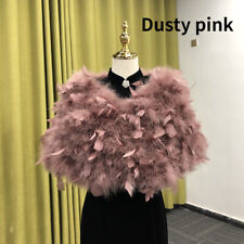 Ladies Solid Faux Fur Feather