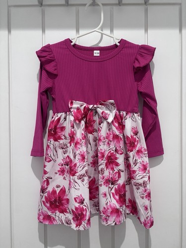 Girls fuschia pink long - girls, long-sleeve