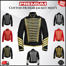 Hussar Jacket Mens Steampunk Napoleon Vest Military Tunic Drummer Parade Jackets