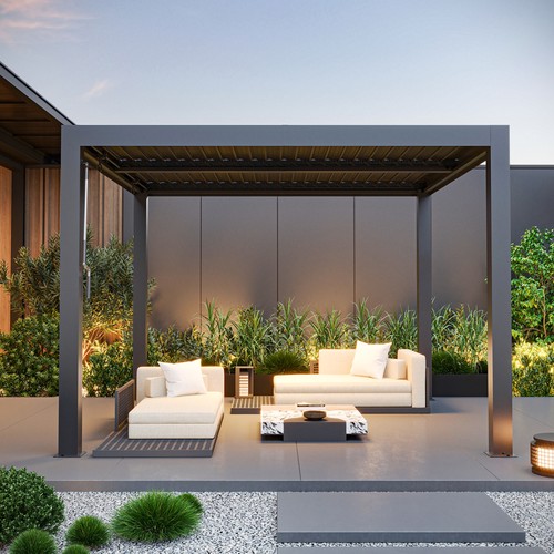Outdoor louvered pergola - outdoor,