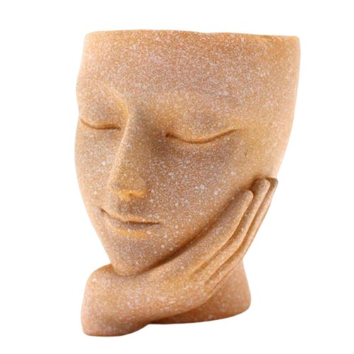 Girls face head flower planter - face,