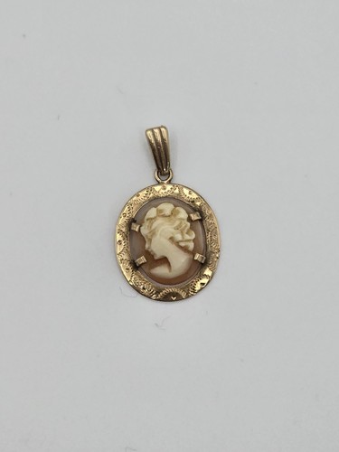 Vintage 9ct gold shell cameo - vintage,