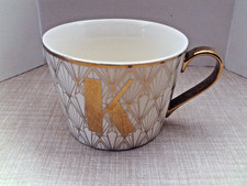 Fox & Ivy Letter K Mug - Gold and White  