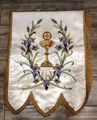 Catholic church banner with - with, a