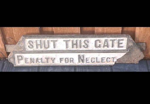 Antique railway cast - railway, sign