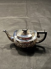 J & C JONES & Crompton Cold EPNS Silver Teapot With Ebony Handle Lid Finial 1902