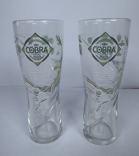 Cobra half pint glasses - x2,