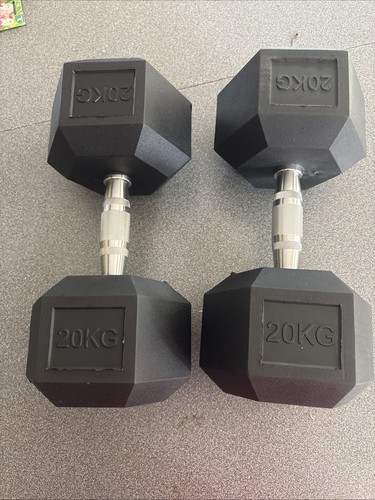 Pair hex 20kg rubber - pair,