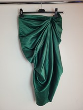 Plt emerald green satin ruched - green,