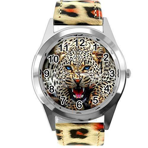 Leopard print leather round - ,