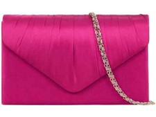 Women Satin Pleated Clutch Bag