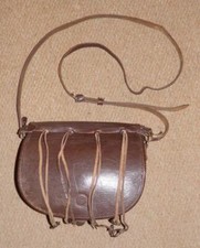 Vintage Brown Leather Game Shooting Hunting Bag & Carrying Straps By R.Sandford