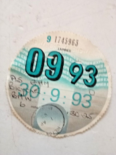 1993 sep vintage tax disc - sep,