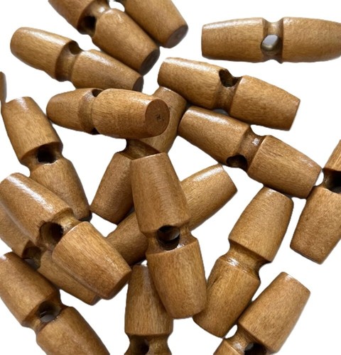 35mm tan brown wooden toggle - brown,