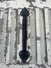 LARGE  ANTIQUE GOTHIC STYLE HAND FORGED IRON  DOOR / GATE PULL HANDLE 34.cm