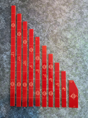 Red acrylic measuring - measuring, sticks