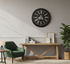 80cm Oversized Industrial Gear Wall Clock – Roman Numerals