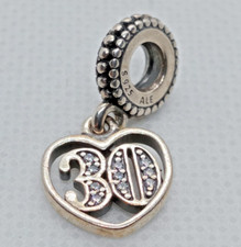 Pandora S925 ALE & 14ct Yellow Gold 30th Birthday Dangle Charm