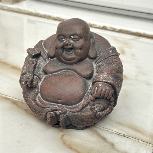 Hand carved happy buddha 13 - happy, h