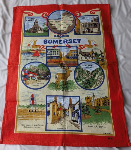 Somerset tea towel vintage - somerset,