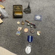 Bulk Lot Collectables Badges Apollo XI Coin Old Laurel Razor Brass Eiffel Tower