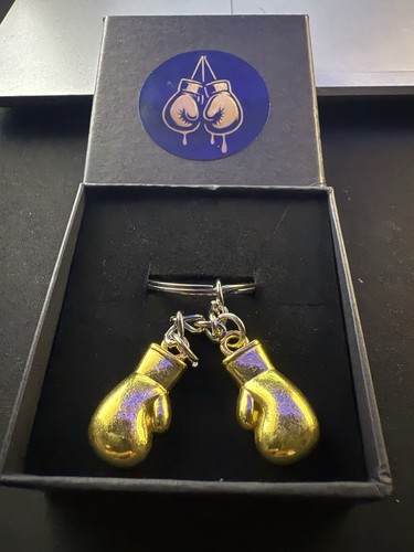 Gold boxing gloves - boxing, keychain