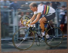 greg lemond speeding through the tour de france race signed 11x8 photo