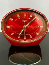 Rare MCM Rhythm red and chrome alarm clock in fair condition