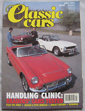 Classic Cars July 1992 featuring Ford Capri, Lotus Eclat, BMW 635CSi, Porsche