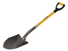 Roughneck Round Shovel Spade Sharp Edge D Handle Serrated Garden Dig ROU68046 