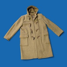 Vintage 1970s Wool Duffle Coat Brown Medium (C001)