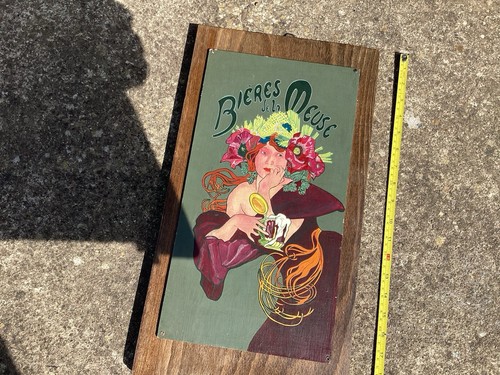 Old hand painted beer sign - beer,