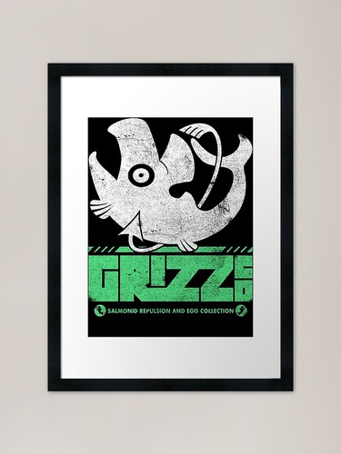 Salmon run framed - framed, print