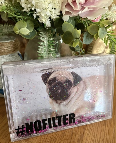 Pug water glitter block - pug,