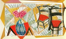 British Artist David Hockney ''Walking Past Two Chairs'  Rare Hardback Print