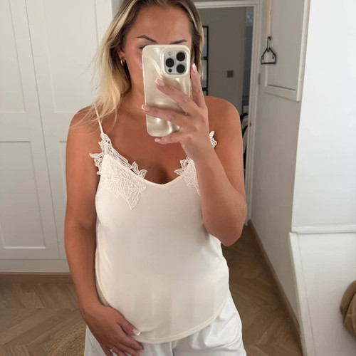 Zara cream cami top - cream, spaghetti