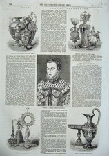 Original Old Antique Print