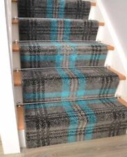 Teal Blue Tartan Stair Carpet