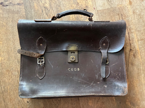 Antique leather satchel bag - antique,