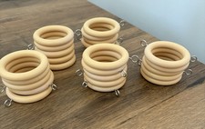 25 Wood Curtain Rings Metal Eye Hooks Crafting  (read Description) 38mm