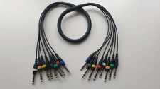 8 Way Cable Loom / Snake – 1/4" 6.35mm Stereo / Balanced Jacks  1m Lead Length